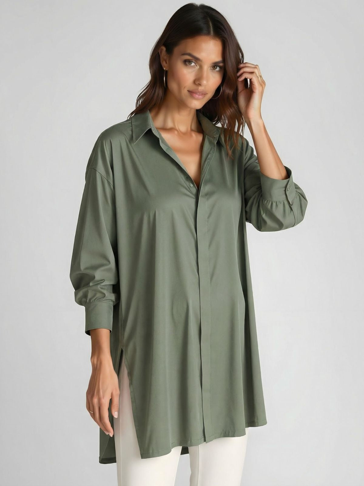 Oversized Buttoned Shirt Dress