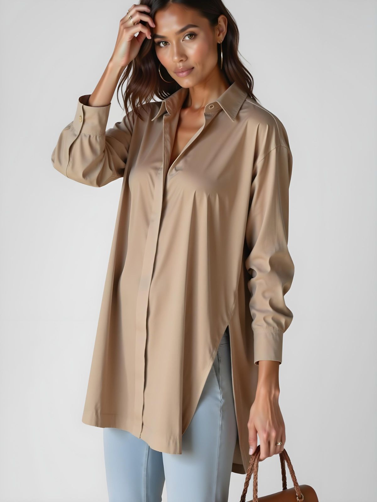 Oversized Buttoned Shirt Dress
